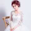Long And Natural Sleeves Wedding Gown For Brides