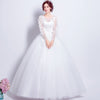 Long Sleeves Lace Flower Winter Wedding Gown For Brides