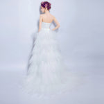 High-Low Asymmetrical length with a sweep train Bridal Dress