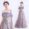 Flower Embroidery Pattern Off The Shoulder Ball Gown
