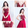 Sleeveless Embroidery Formal Long Satin Evening Party Dress