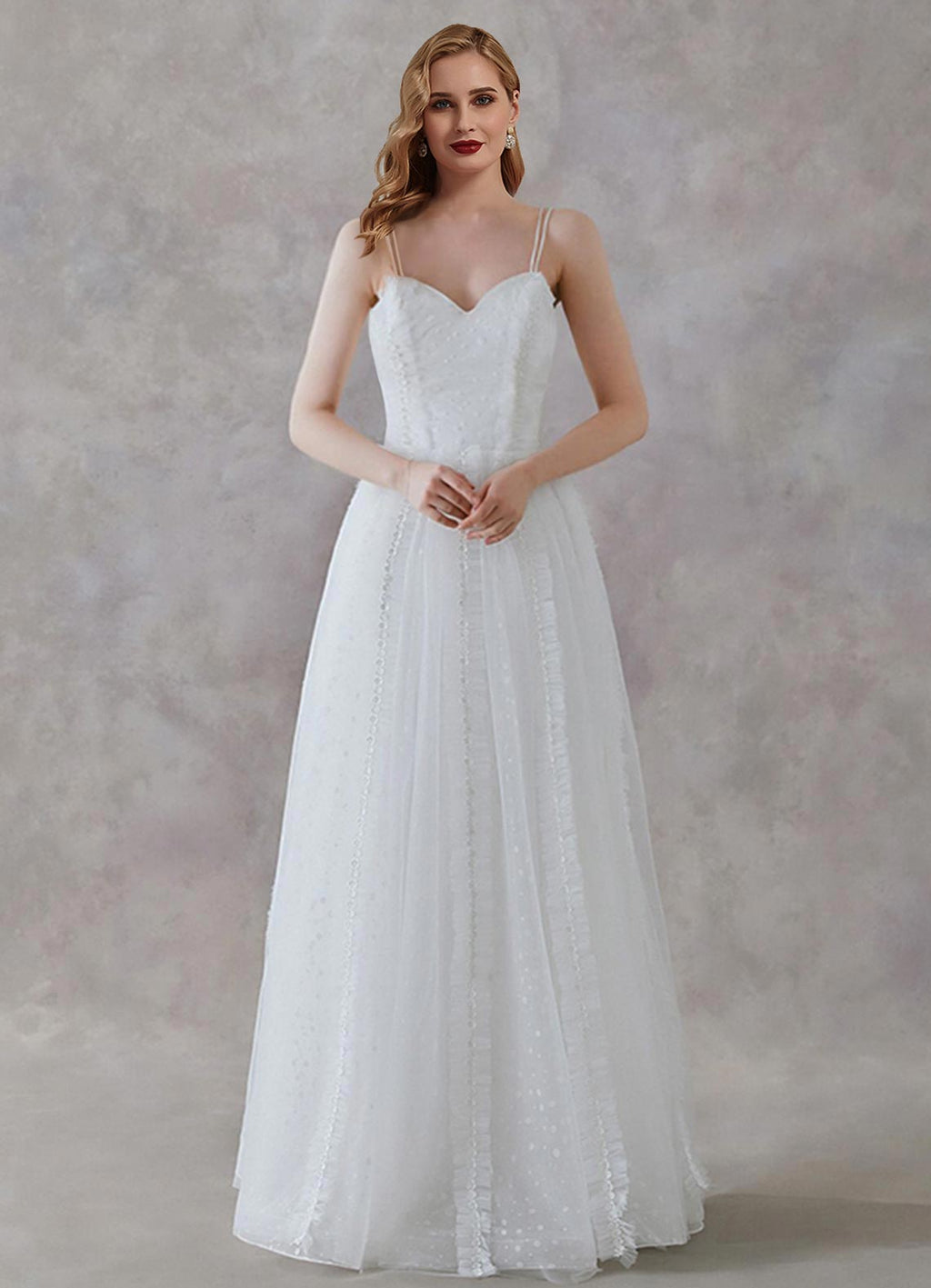 NZ Bridal French Sling Sweetheart Neckline  Illusion Wedding Dresses A-Line Simple Super Fairy Slim Bride Wedding 