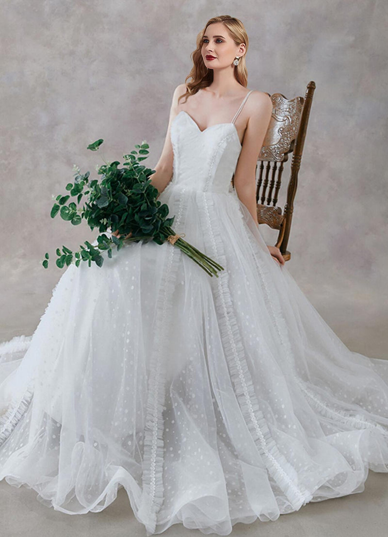 NZ Bridal French Sling Sweetheart Neckline  Illusion Wedding Dresses A-Line Simple Super Fairy Slim Bride Wedding 