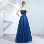 Spaghetti Straps Sequin Embroidery A-line Ball Gown