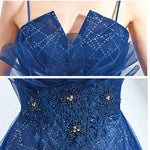 Spaghetti Straps Sequin Embroidery A-line Ball Gown