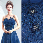 Spaghetti Straps Sequin Embroidery A-line Ball Gown