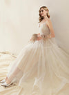 NZ Bridal Lace Applique V-neck Dimensional Cut Wedding Dress Sling Backless Simple Slim Wedding Gowns