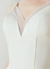 NZ Bridal Sling V-neck Dimensional Cut Wedding Dress A-line Irregular Hem Simple Slim Wedding Gowns