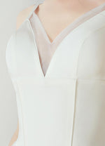 NZ Bridal Sling V-neck Dimensional Cut Wedding Dress A-line Irregular Hem Simple Slim Wedding Gowns
