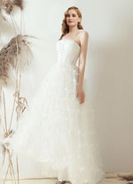 NZ Bridal Bowtie Sling Skirt Off The Shoulder Illusion Wedding Dresses A-line Slim Bride Wedding Gowns