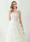 NZ Bridal Bowtie Sling Skirt Off The Shoulder Illusion Wedding Dresses A-line Slim Bride Wedding Gowns