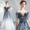 Scoop neckline Bell-sleeves A-line Ball Gown