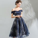 Starry Night Sparkling Sequined Pattern Flared Party Dress