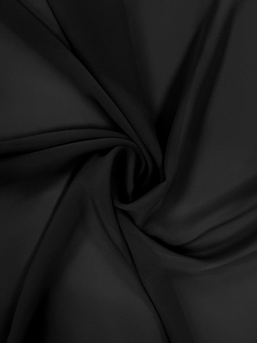 NZBridal Chiffon Fabric By The 1/2 Yard Black
