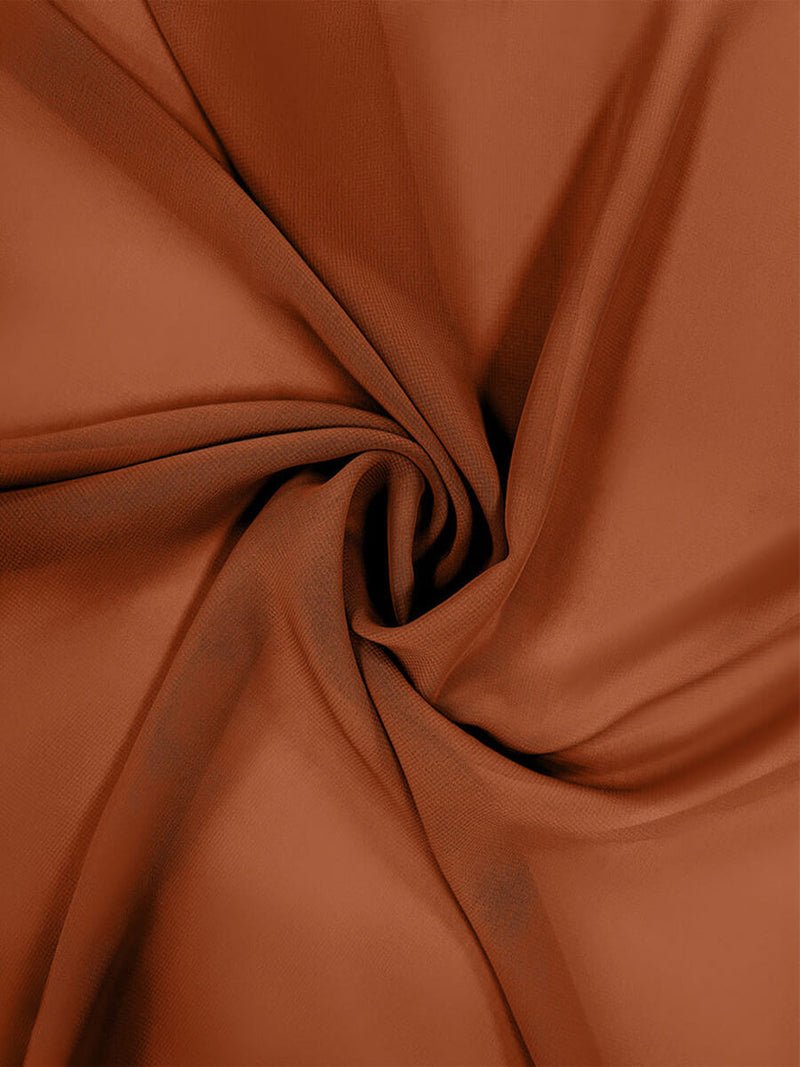 NZBridal Chiffon Fabric By The 1/2 Yard Burnt Orange