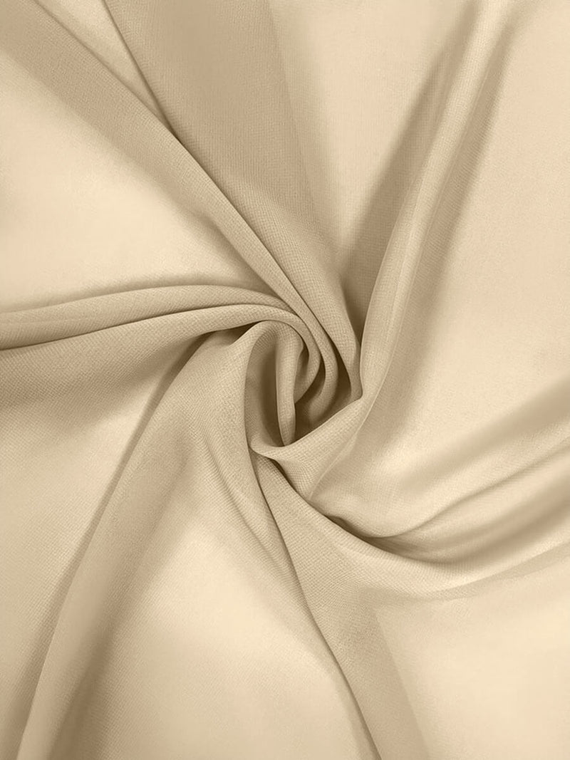 NZBridal Chiffon Fabric By The 1/2 Yard Champagne