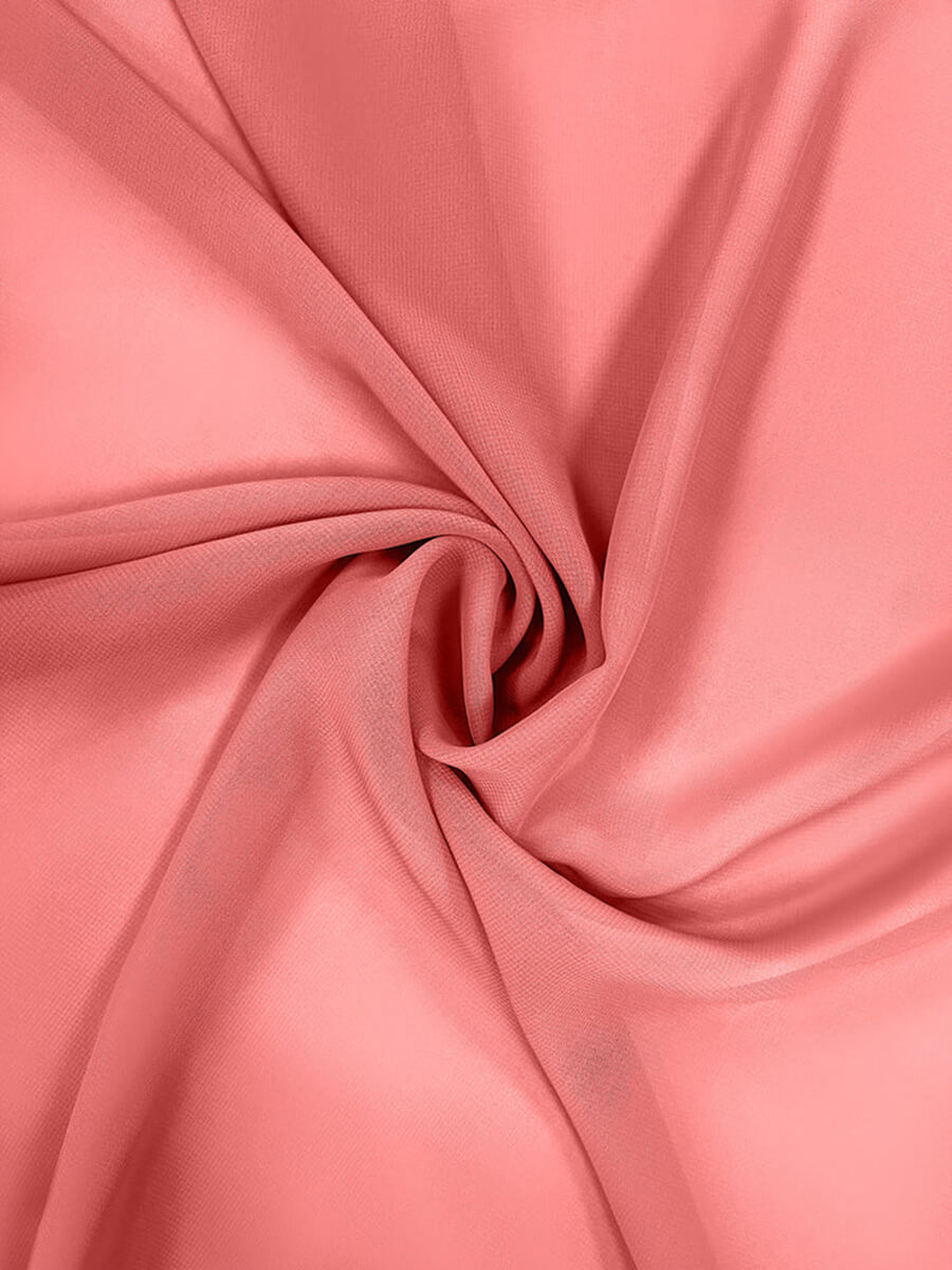 NZBridal Chiffon Fabric By The 1/2 Yard Coral