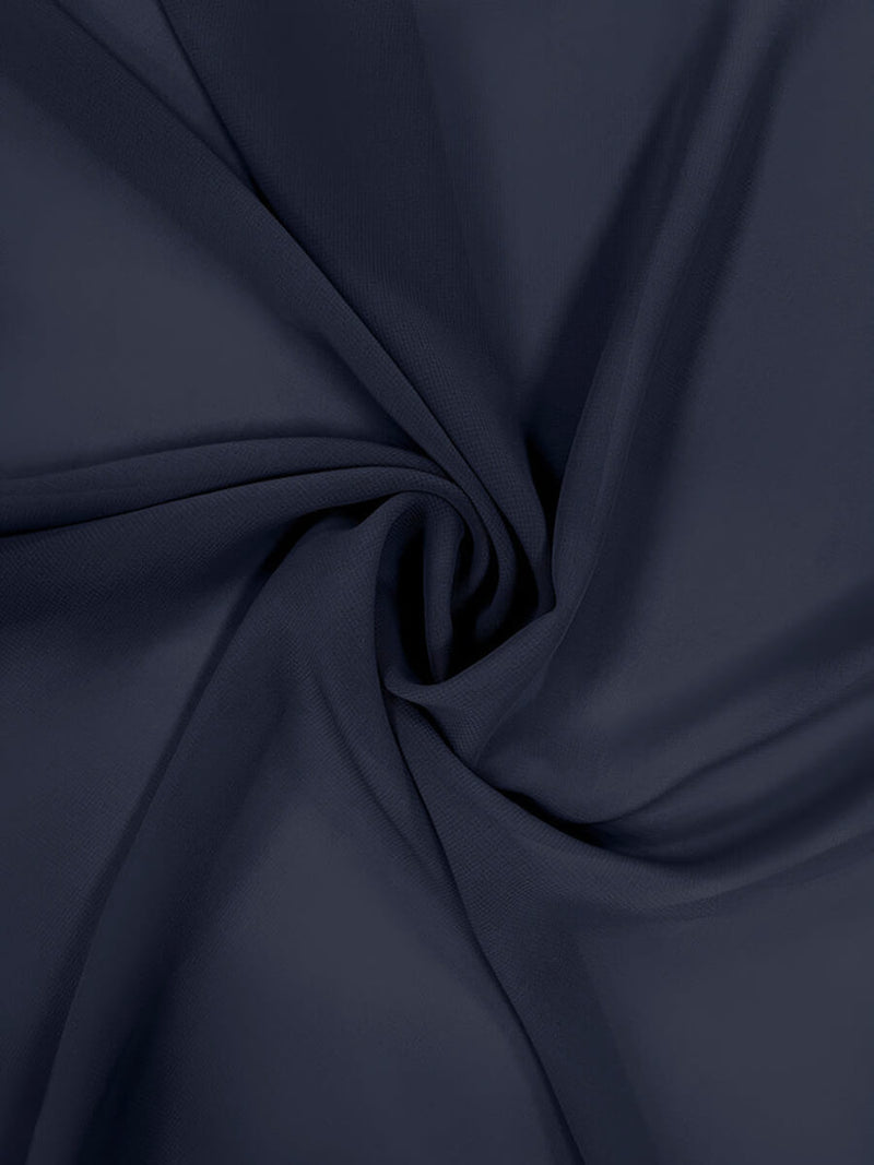NZBridal Chiffon Fabric By The 1/2 Yard Dark Navy
