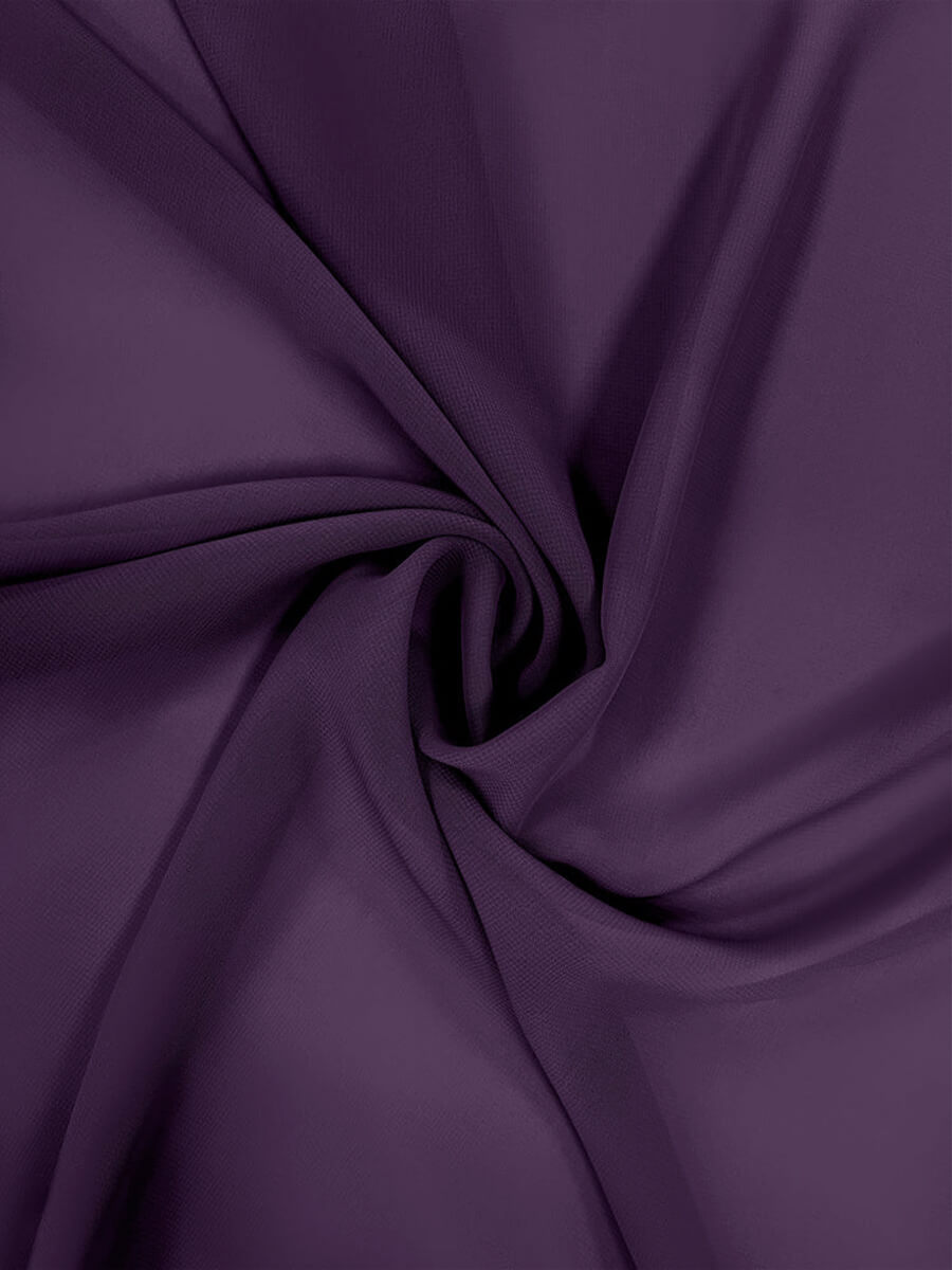 NZBridal Chiffon Fabric By The 1/2 Yard Dark Purple