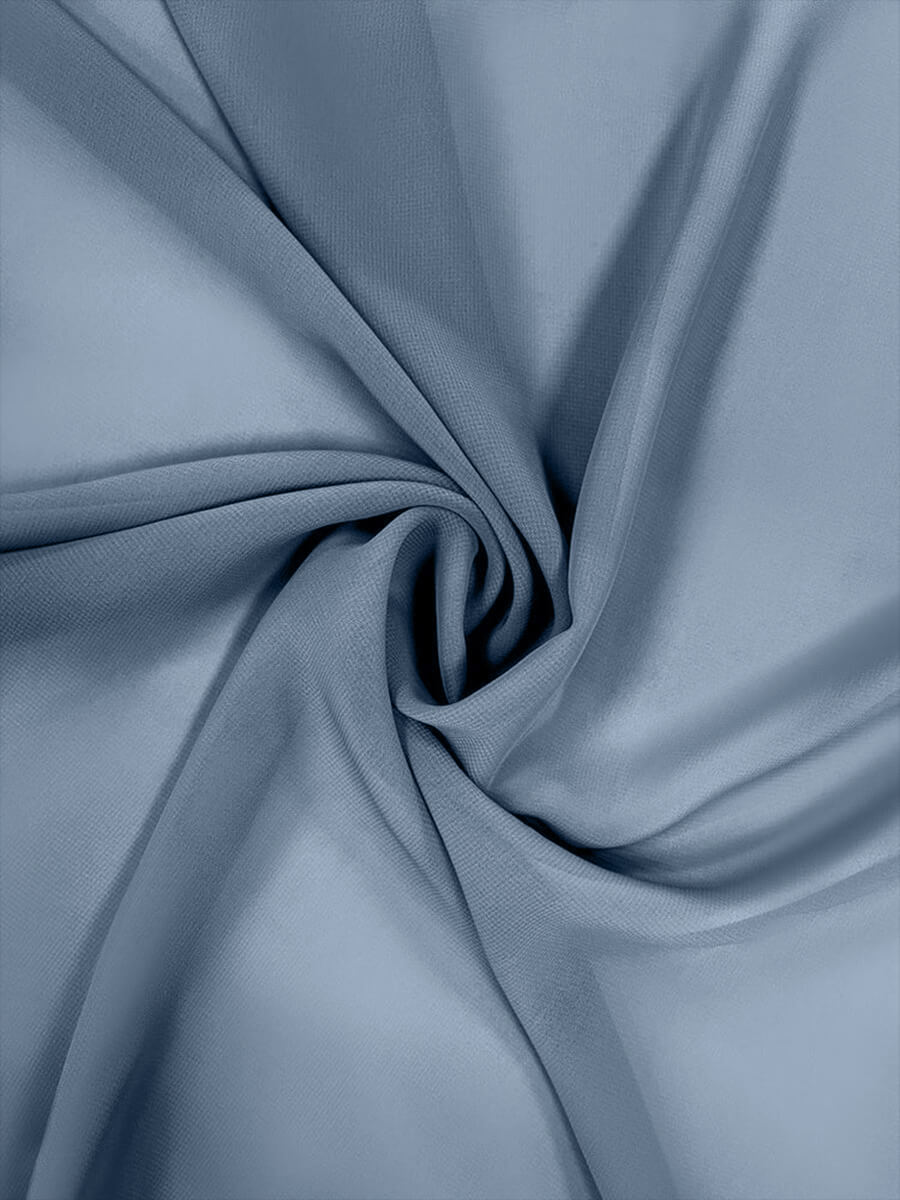 NZBridal Chiffon Fabric By The 1/2 Yard Dusty Blue