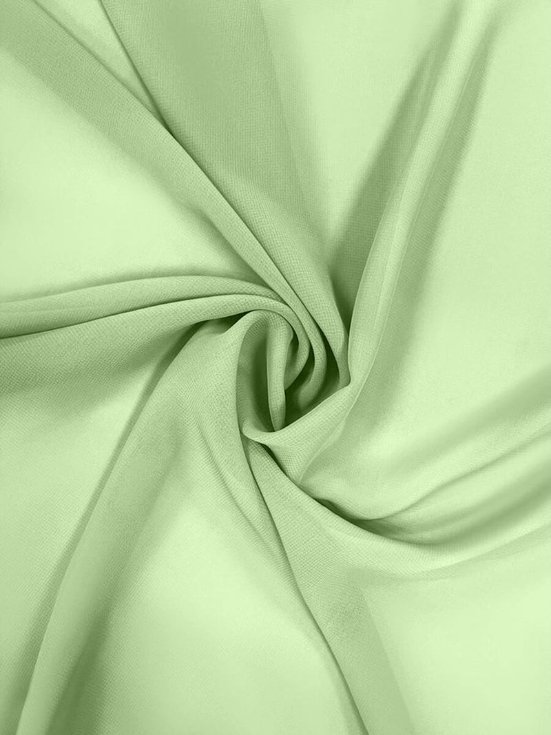 NZBridal Chiffon Fabric By The 1/2 Yard Light Green