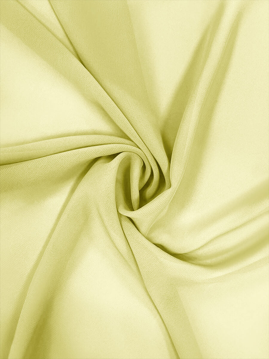 NZBridal Chiffon Fabric By The 1/2 Yard Light Yellow