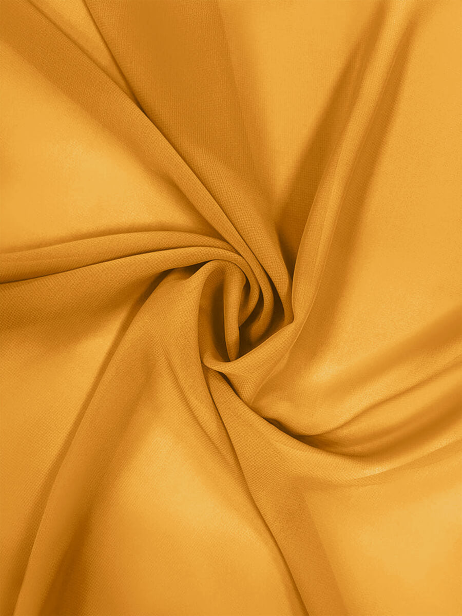 NZBridal Chiffon Fabric By The 1/2 Yard Mustard Yellow
