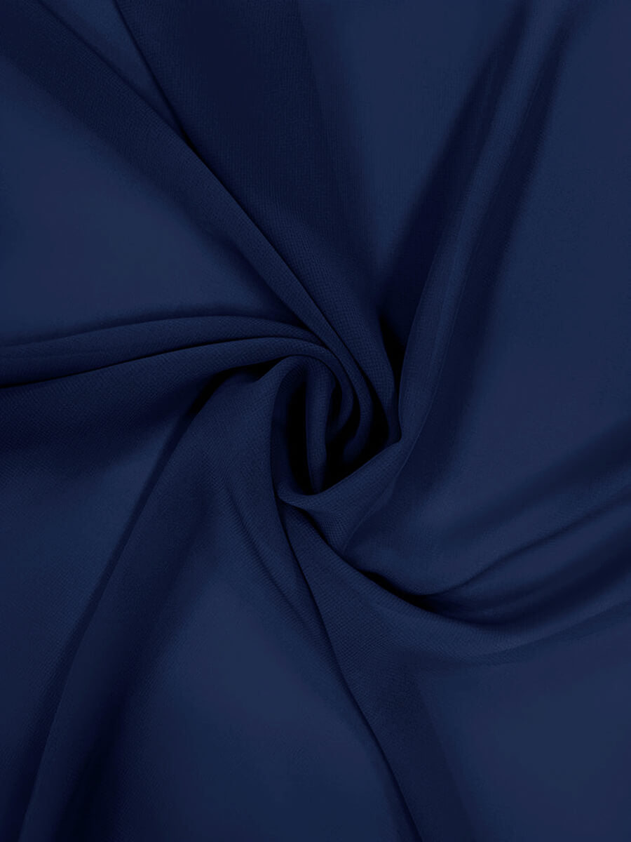 NZBridal Chiffon Fabric By The 1/2 Yard Navy Blue