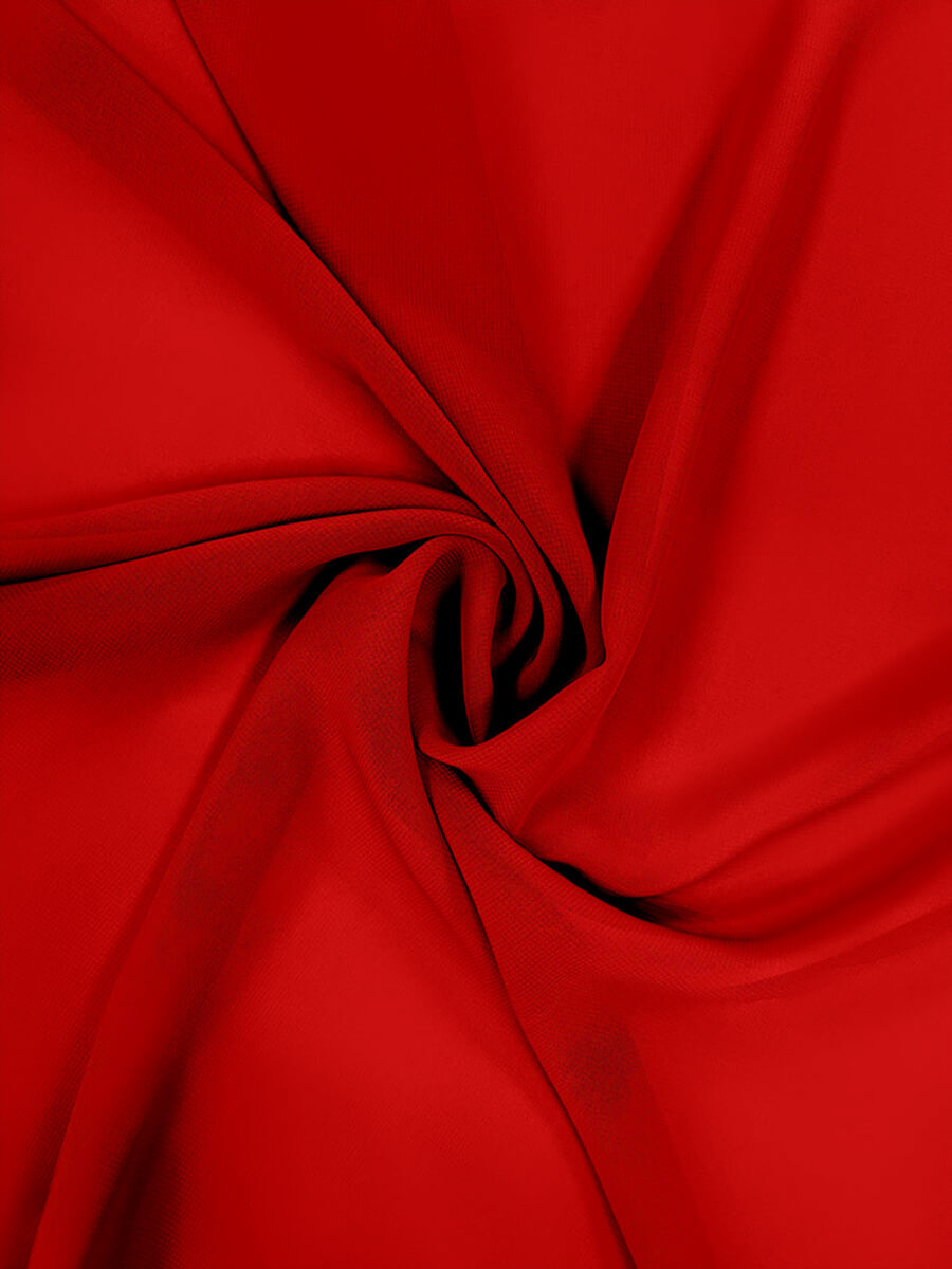 NZBridal Chiffon Fabric By The 1/2 Yard Red