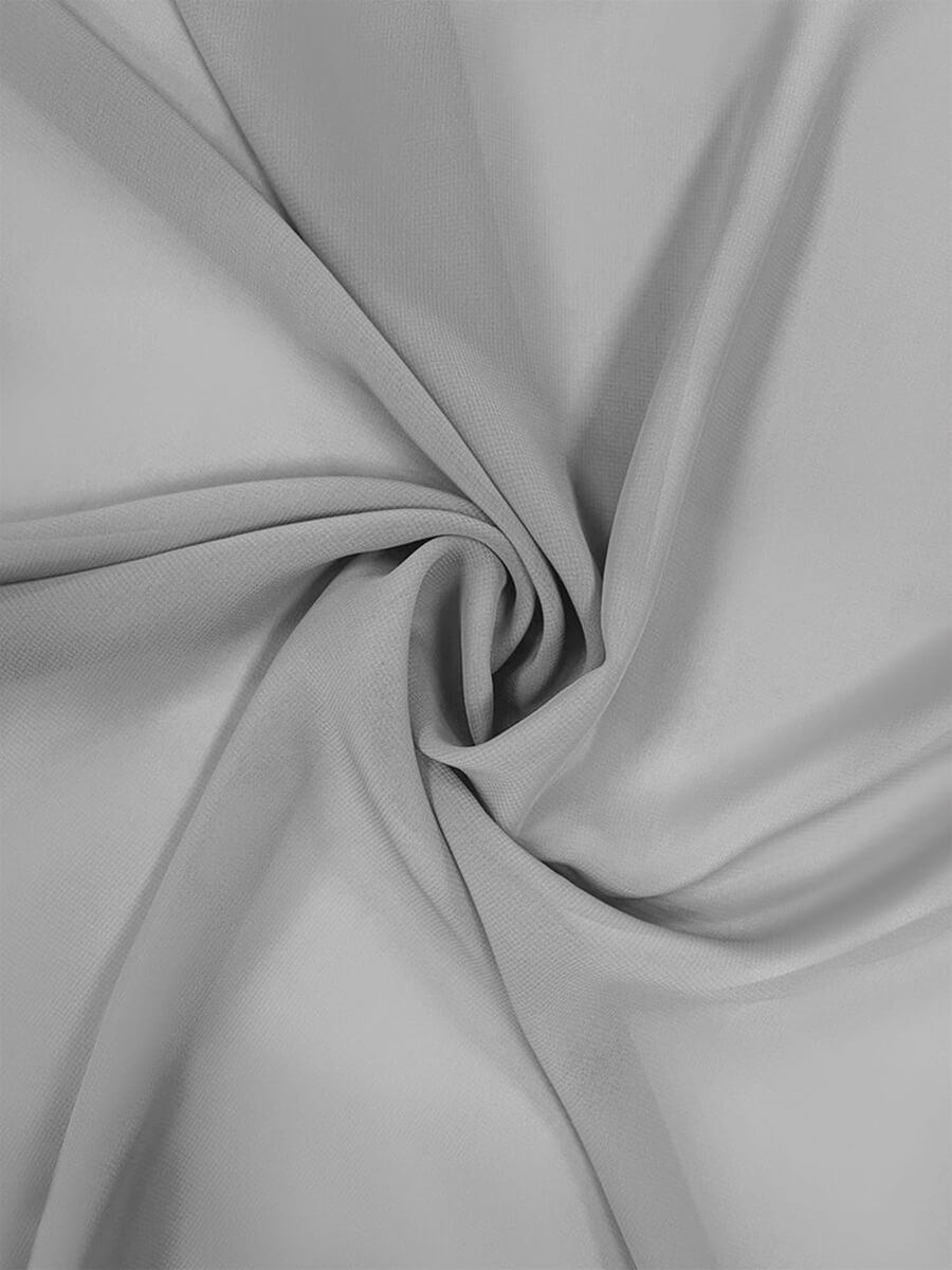 NZBridal Chiffon Fabric By The 1/2 Yard Silver Grey