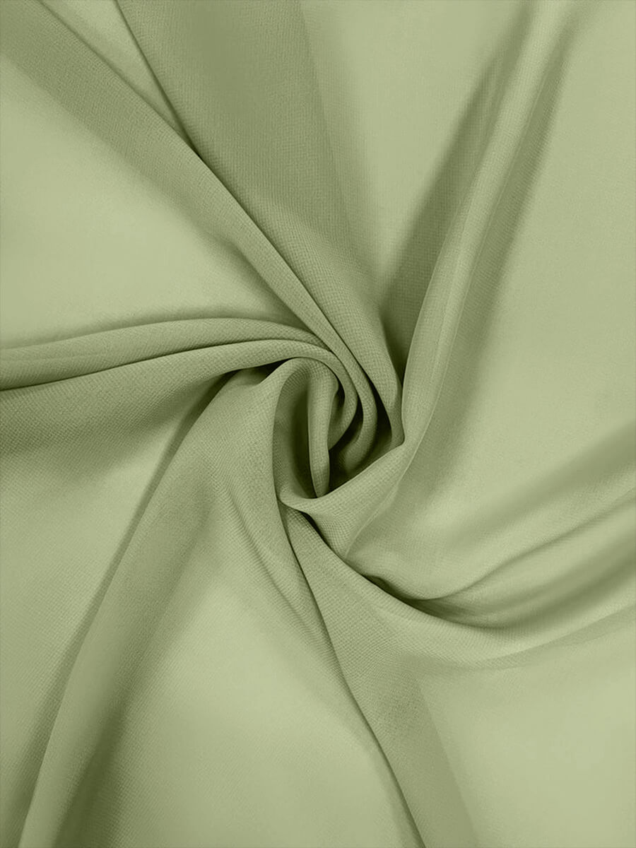 NZBridal Chiffon Fabric By The 1/2 Yard Silver Sage