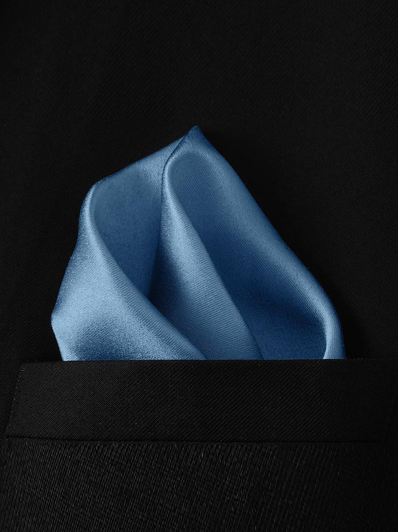 NZBridal Men's Pocket Square Handkerchief Slate Blue d