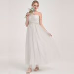 [Final Sale] Silver Grey Multi Way Soft Tulle Bridesmaid Dress -Bella