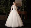 Vintage High Collar Lace Flower Wedding Gown