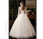 Vintage High Collar Lace Flower Wedding Gown