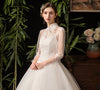 Vintage High Collar Lace Flower Wedding Gown