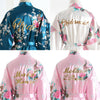 Set of 2 More Floral Silk Bridal Party Robes 18 Colors In