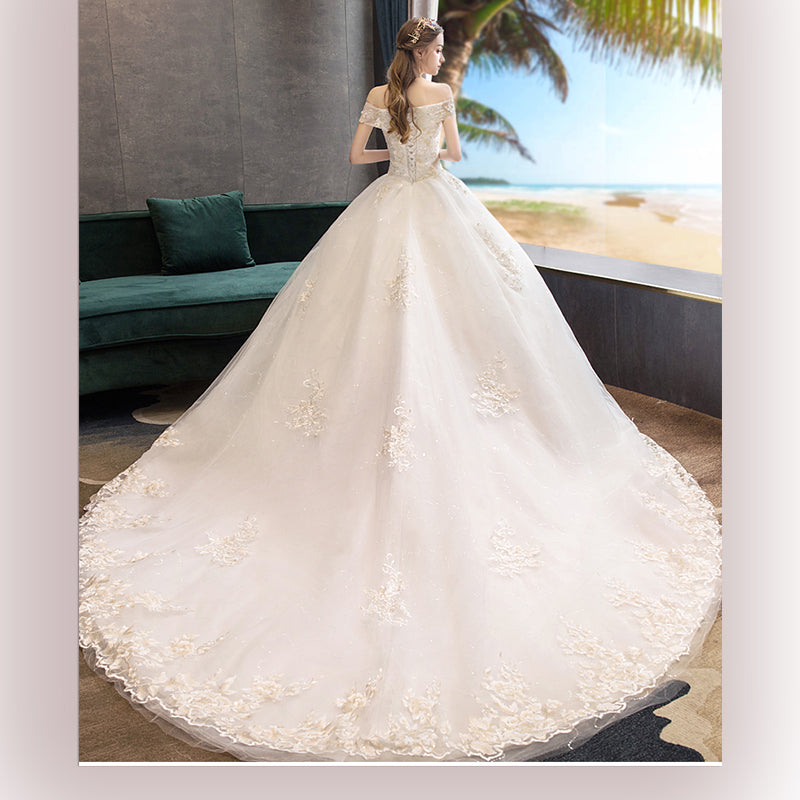 Lace Flower Sweetheart Sexy Bridal Wedding Gown