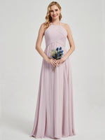 Pale Rose Halter Chiffon Bridesmaid Dress - Mackenzie