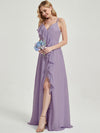 Dusty Purple Paloma Chiffon Bridesmaid Dress With Side Slit