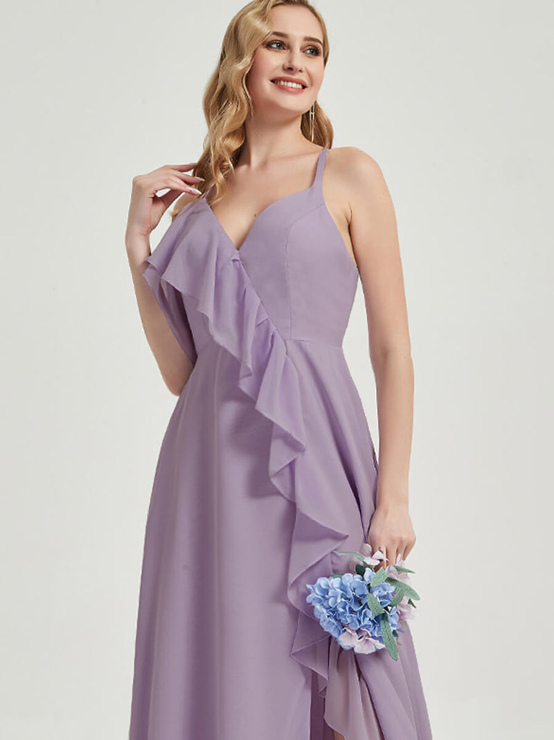 Dusty Purple Paloma V Neckline Bridesmaid Dress 