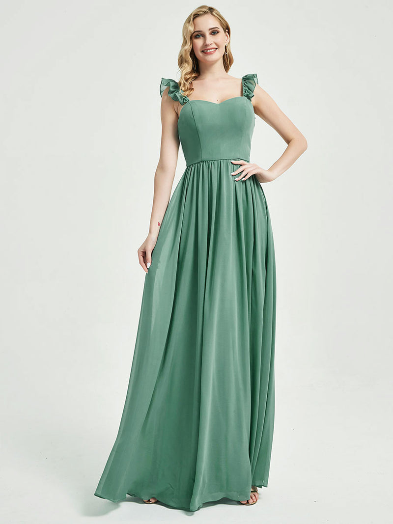 Eucalyptus 3 In 1 Detachable Straps Convertible Chiffon Bridesmaid Dress