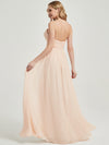 Pearl Pink Pleated Convertible Maxi Chiffon Bridesmaid Dress