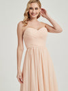 Pearl Pink Pleated Convertible Maxi Chiffon Bridesmaid Dress