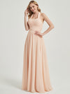 Pearl Pink Pleated Convertible Maxi Chiffon Bridesmaid Dress