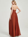 Rusty Red Pleated Convertible Maxi Chiffon Bridesmaid Dress