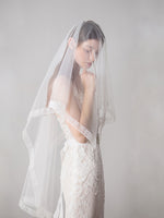 Simple Lace Tulle Wedding Bridal Veil Midi Length V608xmj