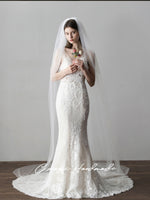 Long Simple Tulle Wedding Bridal Veil V615xmj