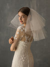 Vintage Fluffy Short Mesh Bridal Veil with V623xmj