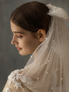 Lovely Short Tulle Wedding Bridal Veil With Pearls V629xmj